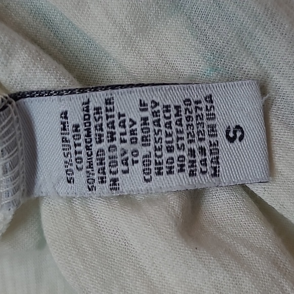 NWT LAmade TEAL TIE DYE V NECK CAP SLEEVED PULLOVER TEE - Picture 12 of 13